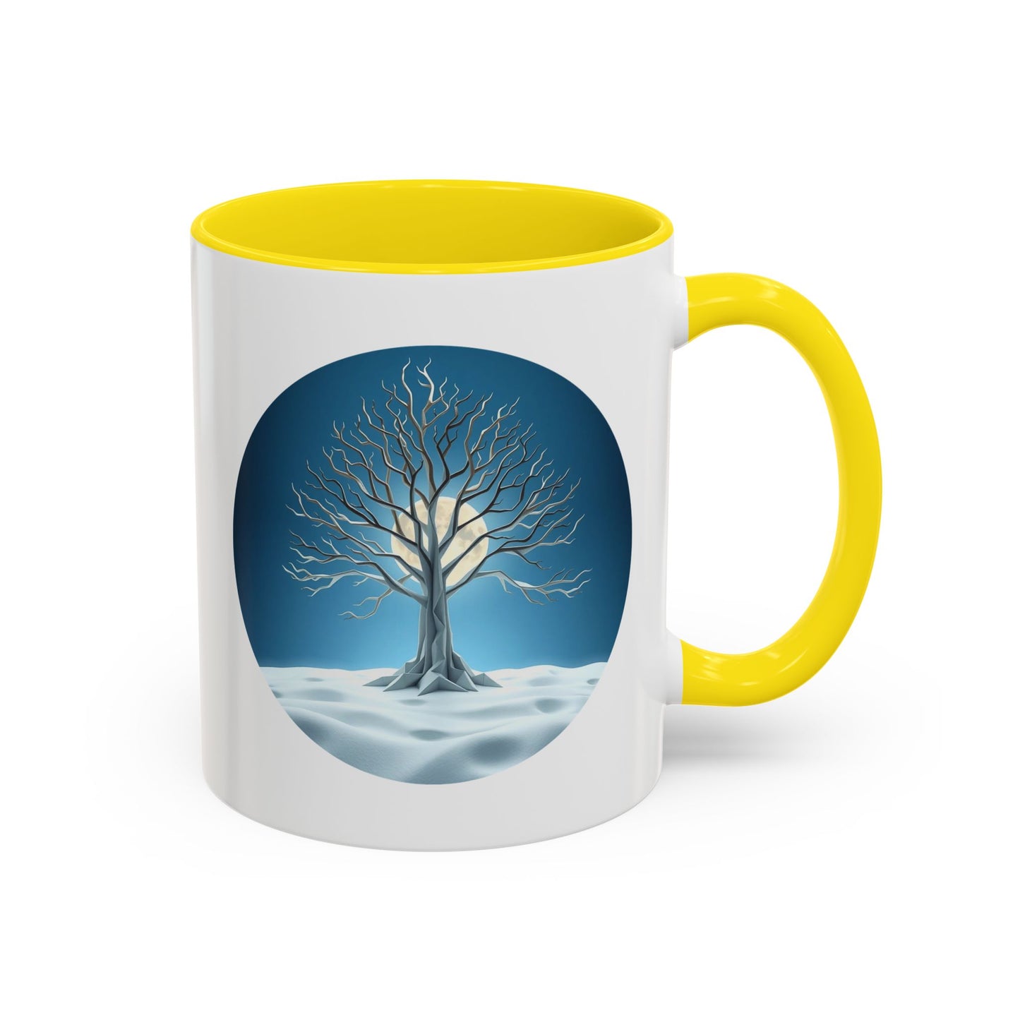 Winter Wonderland Tree of Life Accent Coffee Mug - 11oz Perfect for Nature Lovers & Cozy Moments