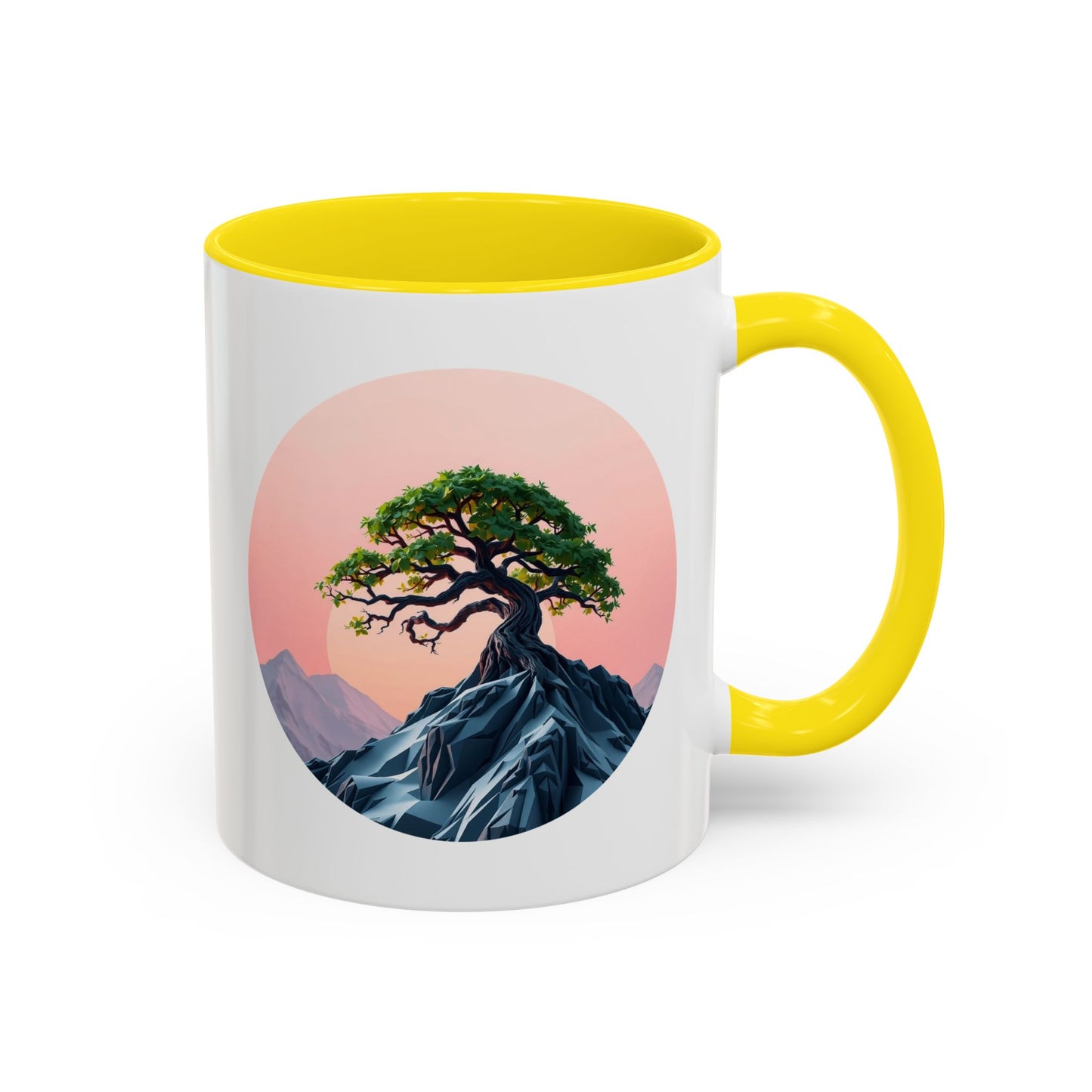 Mountain Top Tree of Life Accent Coffee Mug - 11oz Perfect for Nature Lovers & Cozy Moments