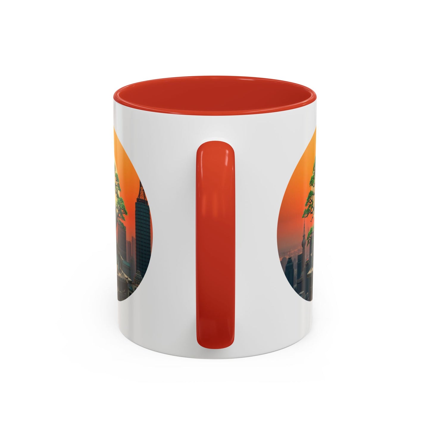 Bonsai Sunrise Tree of Life Accent Coffee Mug - 11oz Perfect for Nature Lovers & Cozy Moments