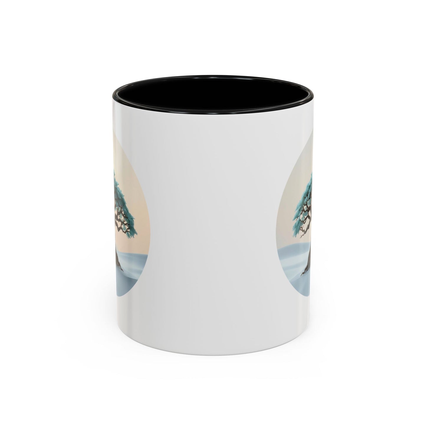 Snowy Drift Tree of Life Accent Coffee Mug - 11oz Perfect for Nature Lovers & Cozy Moments