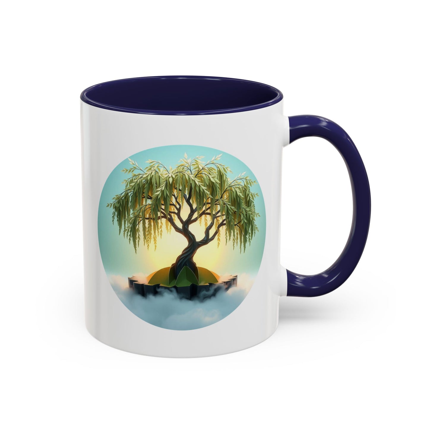 Serene Willow Tree of Life Accent Coffee Mug - 11oz Perfect for Nature Lovers & Cozy Moments