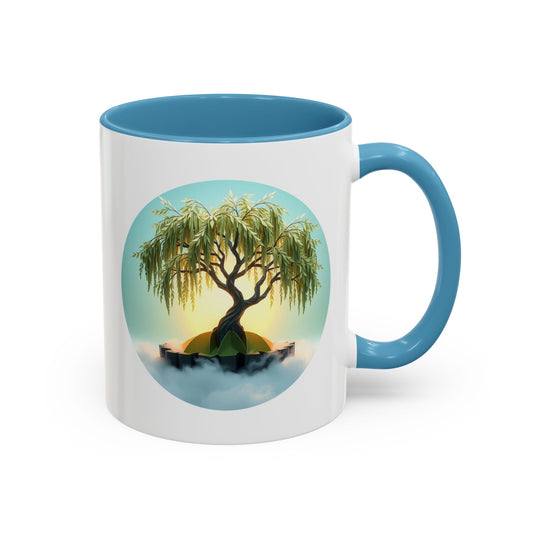 Serene Willow Tree of Life Accent Coffee Mug - 11oz Perfect for Nature Lovers & Cozy Moments