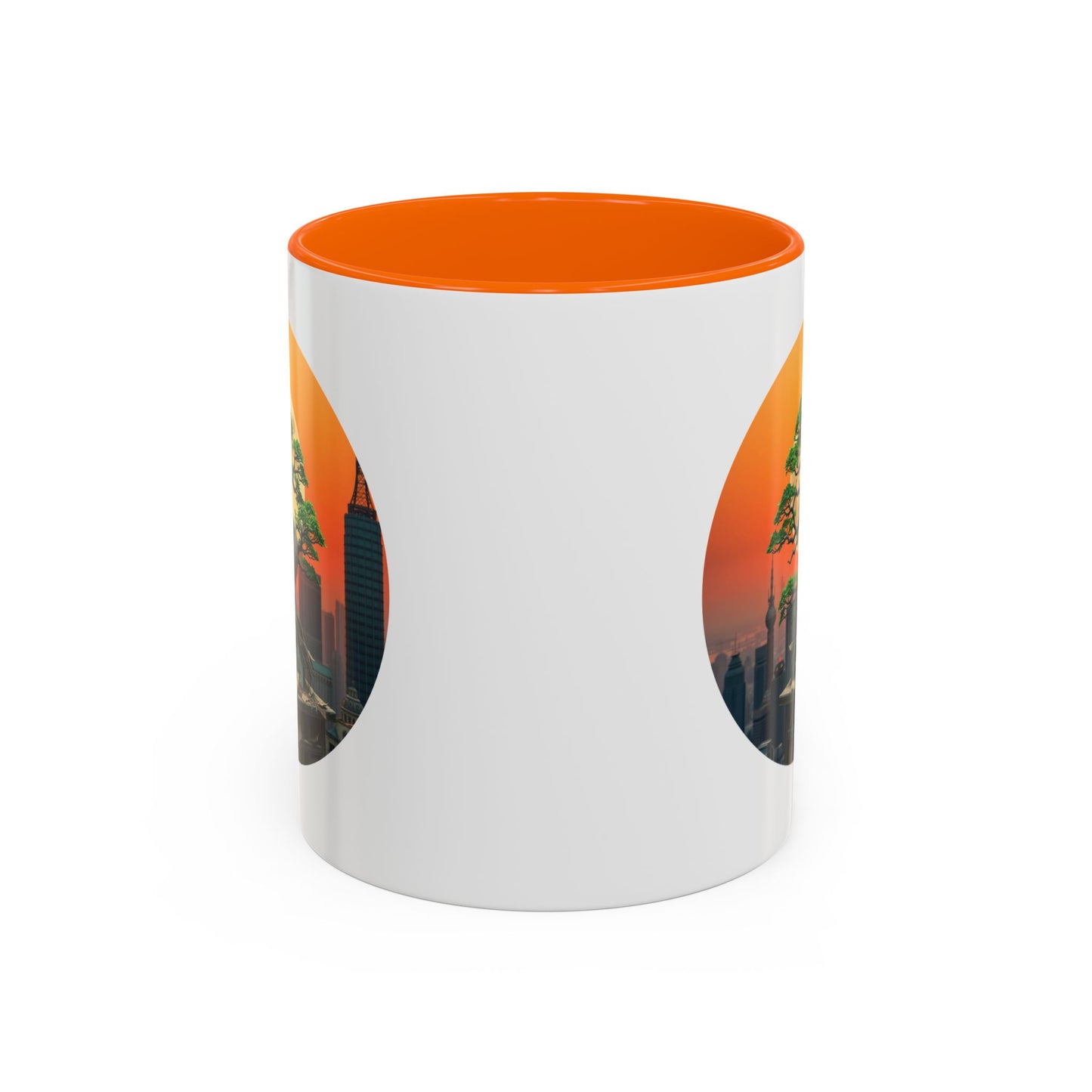Bonsai Sunrise Tree of Life Accent Coffee Mug - 11oz Perfect for Nature Lovers & Cozy Moments