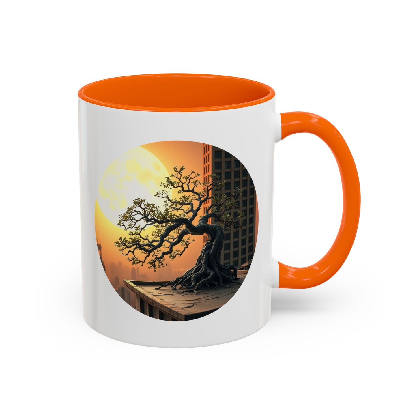 Rooftop Moon Tree of Life Accent Coffee Mug - 11oz Perfect for Nature Lovers & Cozy Moments