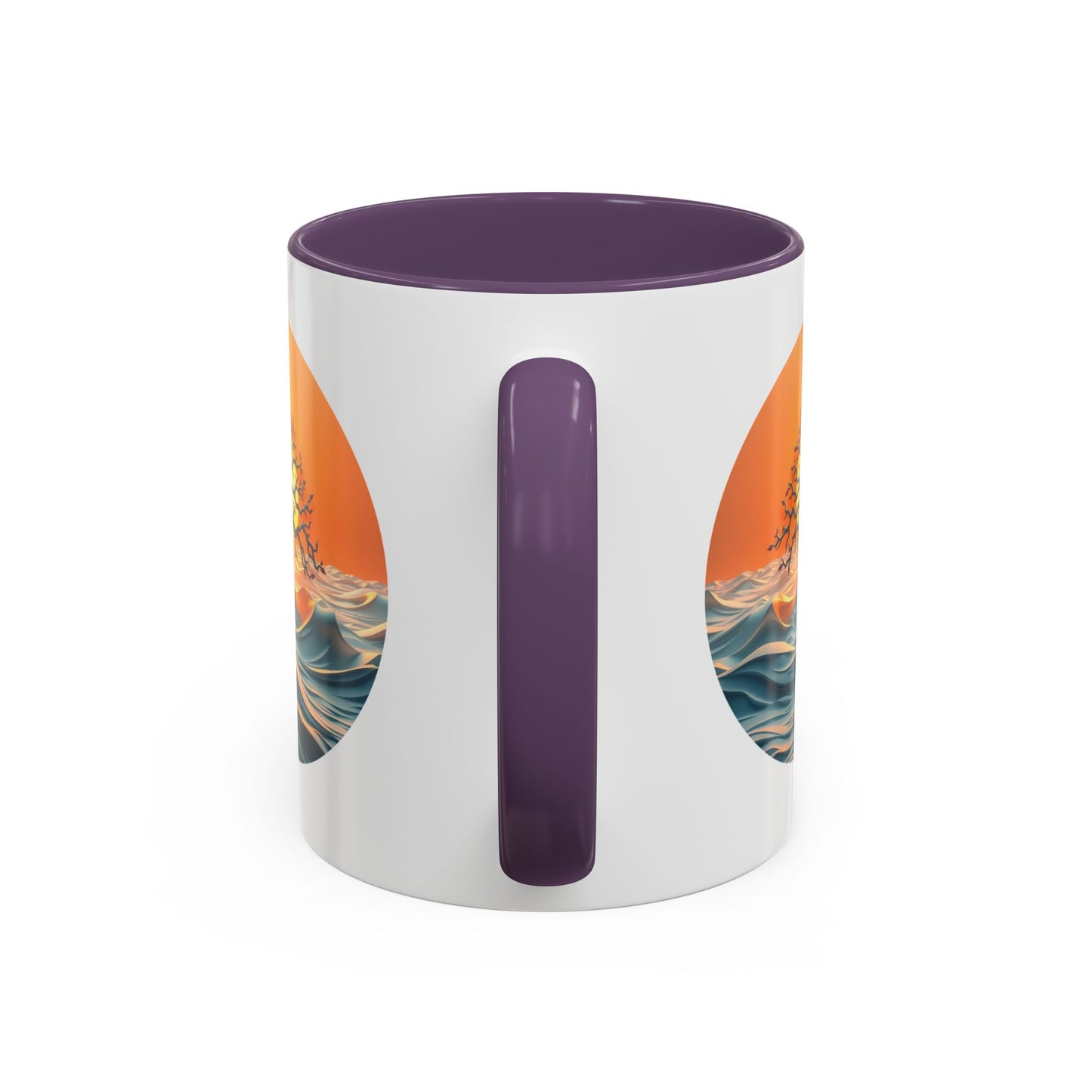Sunset Wave Tree of Life Accent Coffee Mug - 11oz Perfect for Nature Lovers & Cozy Moments