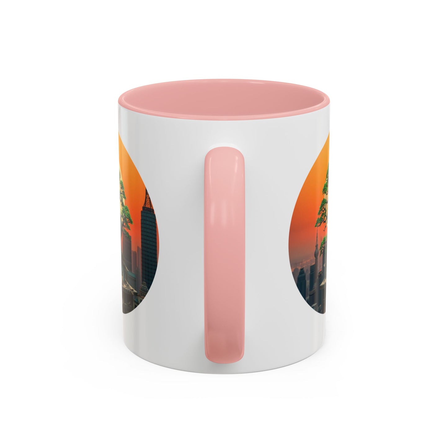 Bonsai Sunrise Tree of Life Accent Coffee Mug - 11oz Perfect for Nature Lovers & Cozy Moments