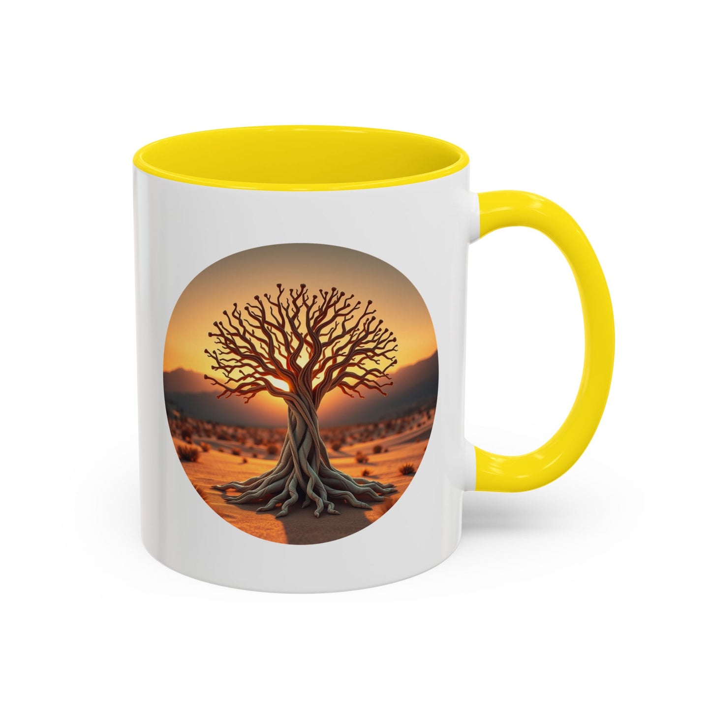 Desert Sunset Tree of Life Accent Coffee Mug - 11oz Perfect for Nature Lovers & Cozy Moments