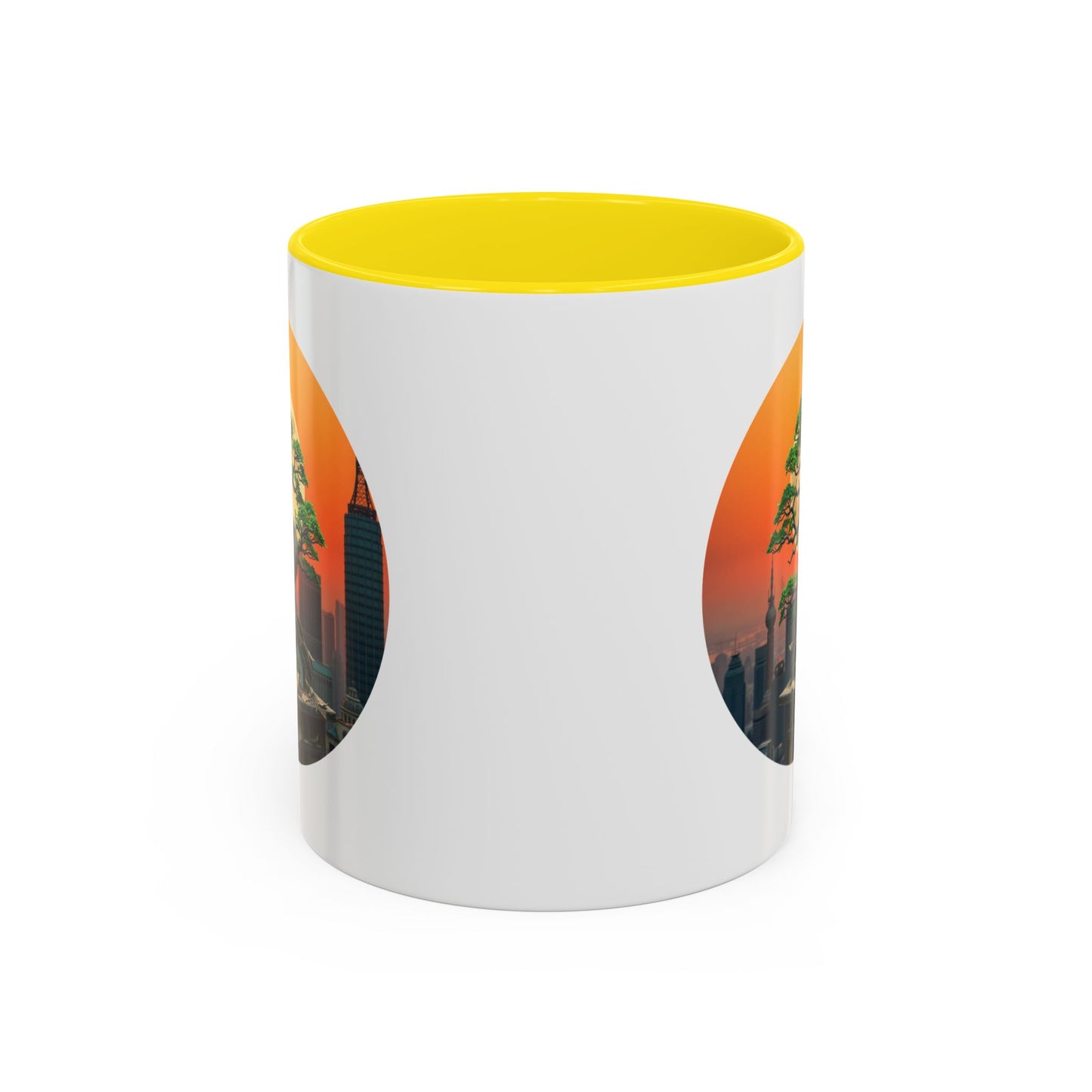 Bonsai Sunrise Tree of Life Accent Coffee Mug - 11oz Perfect for Nature Lovers & Cozy Moments