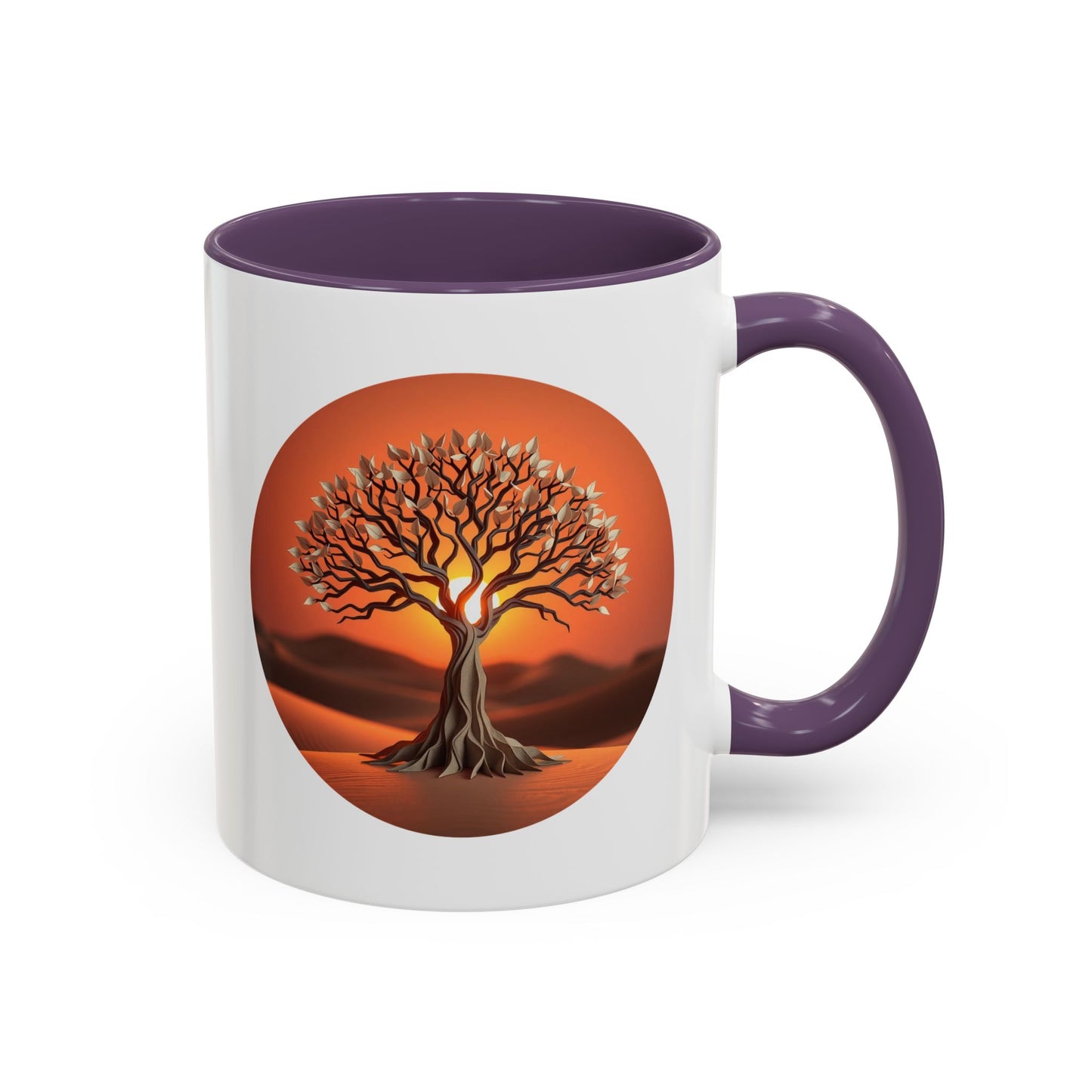Desert Sunset Tree of Life Accent Coffee Mug - 11oz Perfect for Nature Lovers & Cozy Moments