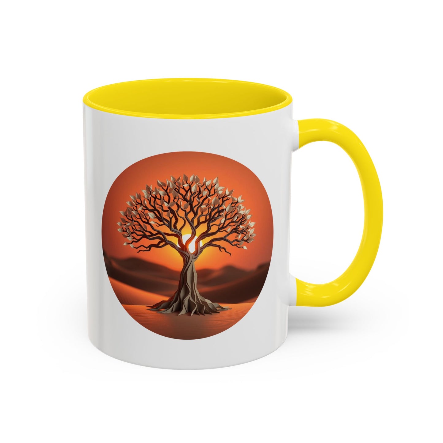 Mystical Tree of Life Accent Coffee Mug - 11oz Perfect for Nature Lovers & Cozy Moments