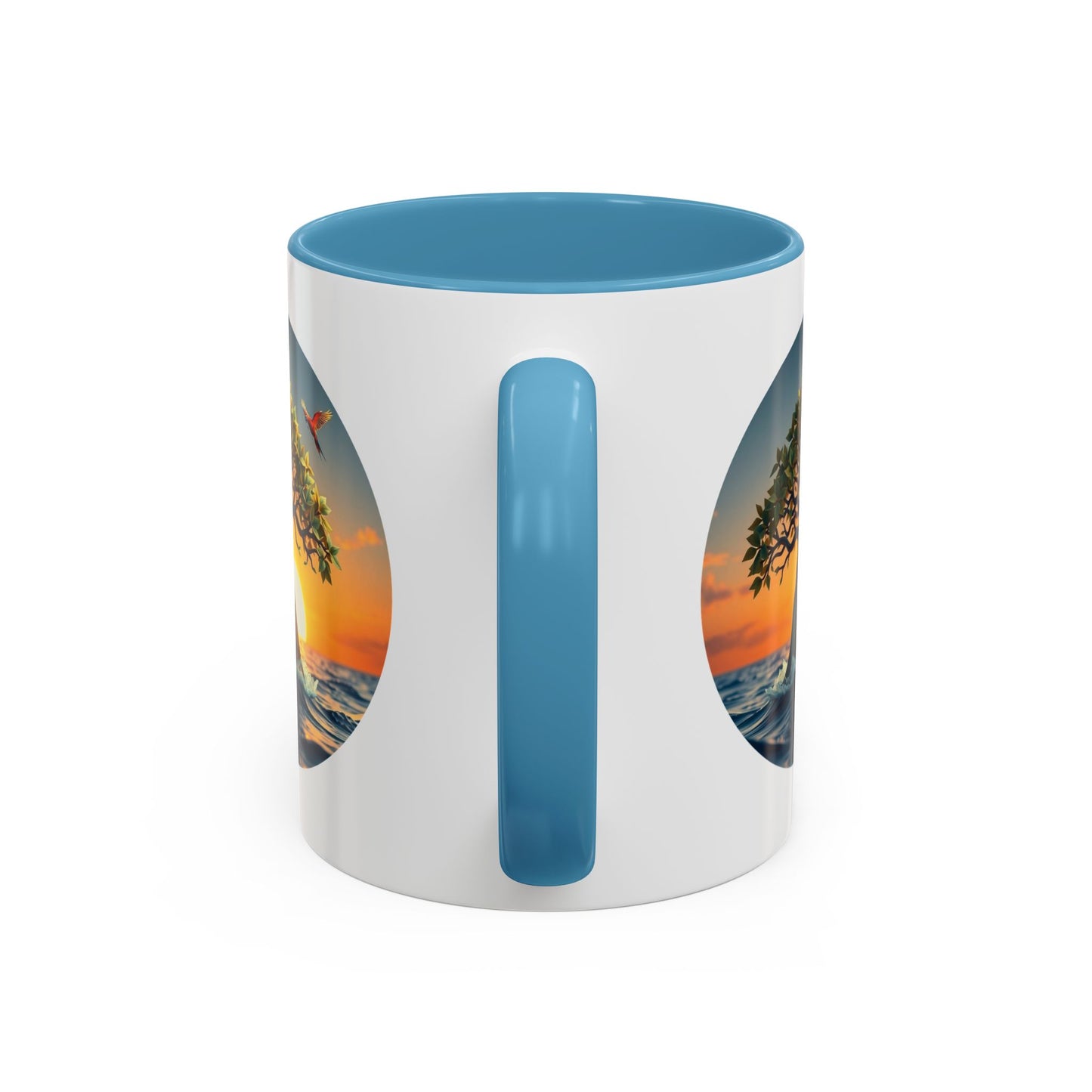 Wavy Water Tree of Life Accent Coffee Mug - 11oz Perfect for Nature Lovers & Cozy Moments