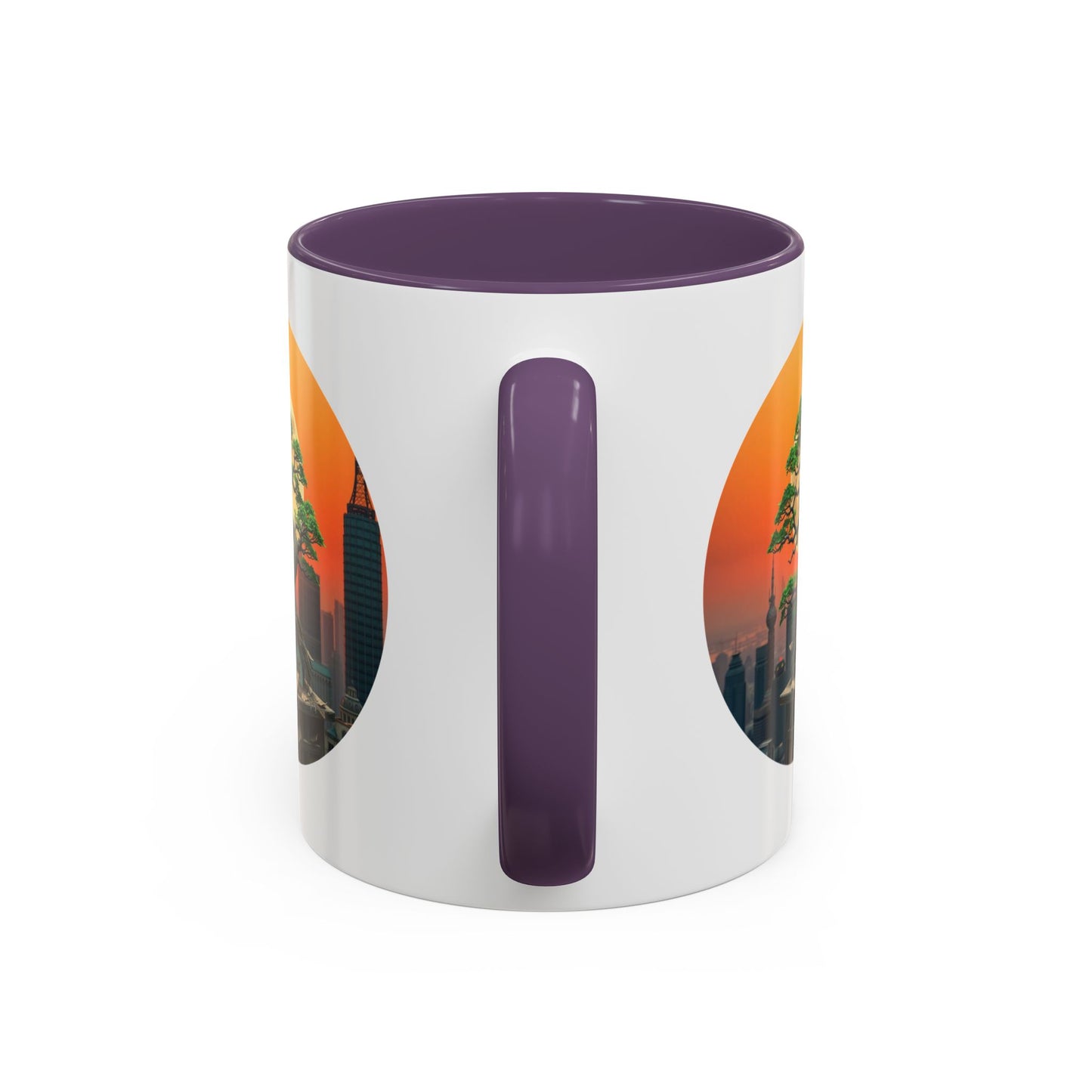 Bonsai Sunrise Tree of Life Accent Coffee Mug - 11oz Perfect for Nature Lovers & Cozy Moments
