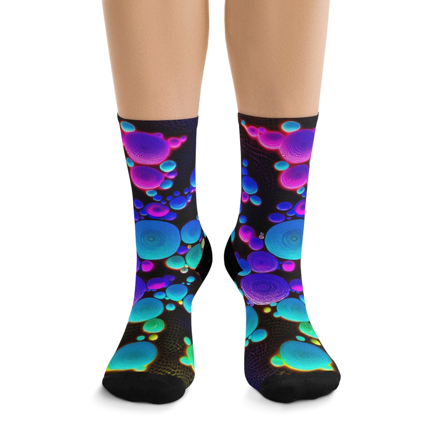 Colorful Abstract Recycled Poly Socks - Eco-Friendly Fashion for Everyday Wear