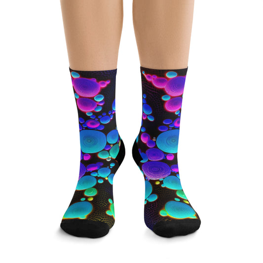 Colorful Abstract Recycled Poly Socks - Eco-Friendly Fashion for Everyday Wear