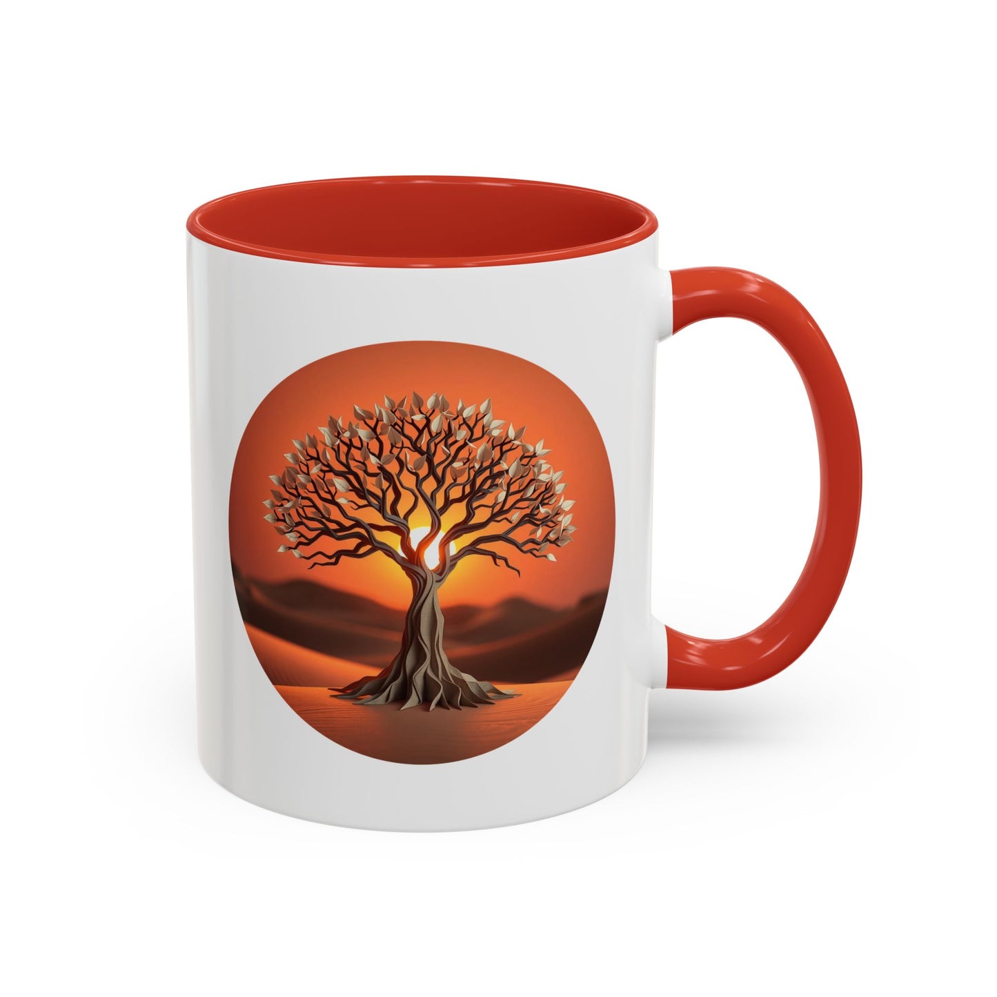 Desert Sunset Tree of Life Accent Coffee Mug - 11oz Perfect for Nature Lovers & Cozy Moments