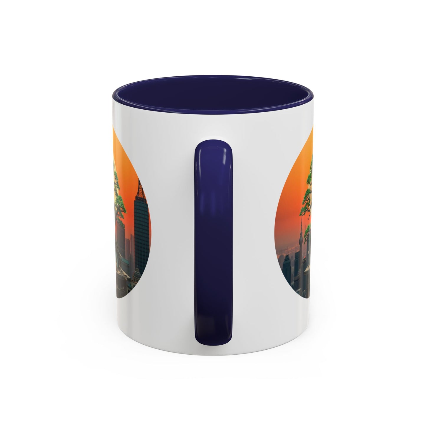 Bonsai Sunrise Tree of Life Accent Coffee Mug - 11oz Perfect for Nature Lovers & Cozy Moments