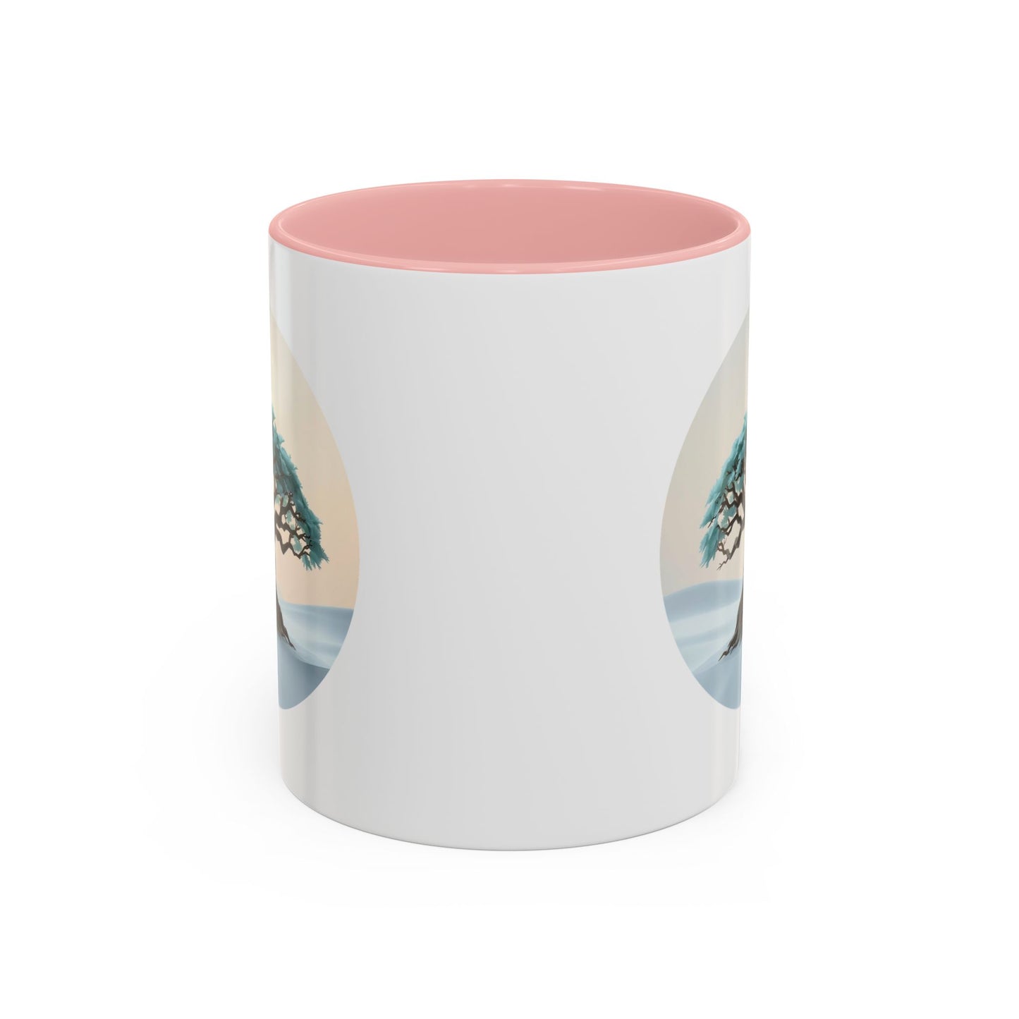 Snowy Drift Tree of Life Accent Coffee Mug - 11oz Perfect for Nature Lovers & Cozy Moments