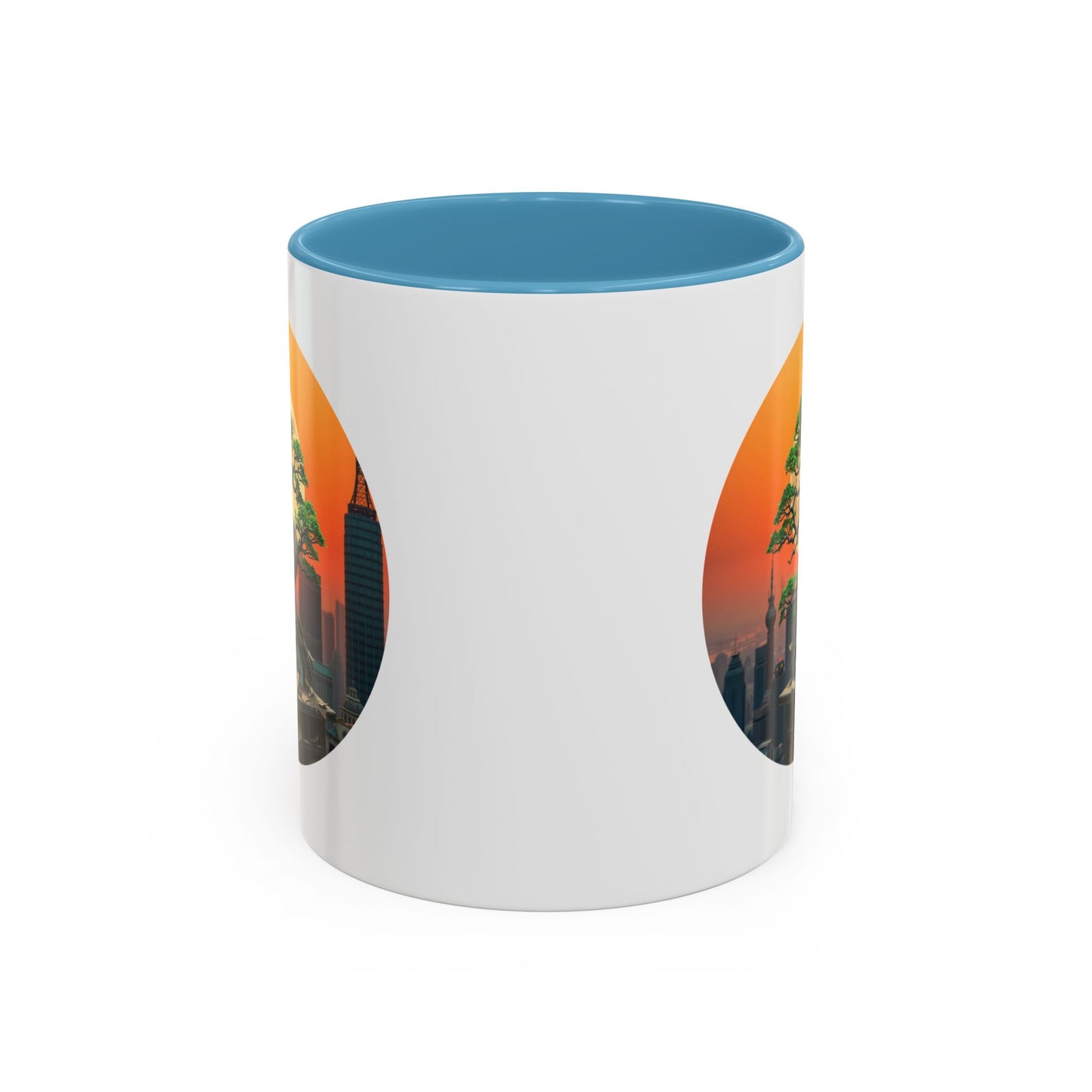 Bonsai Sunrise Tree of Life Accent Coffee Mug - 11oz Perfect for Nature Lovers & Cozy Moments