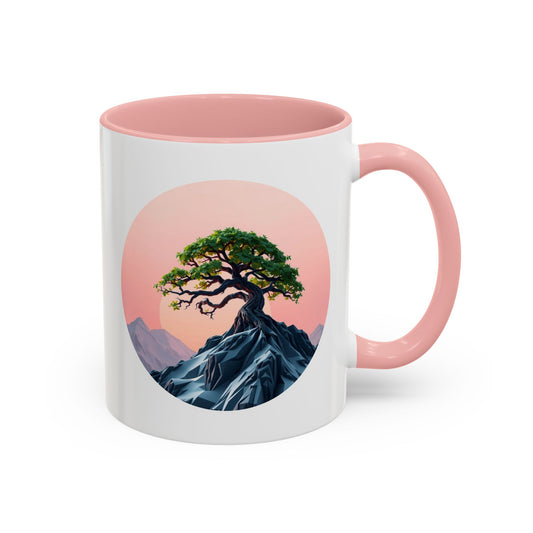 Mountain Top Tree of Life Accent Coffee Mug - 11oz Perfect for Nature Lovers & Cozy Moments