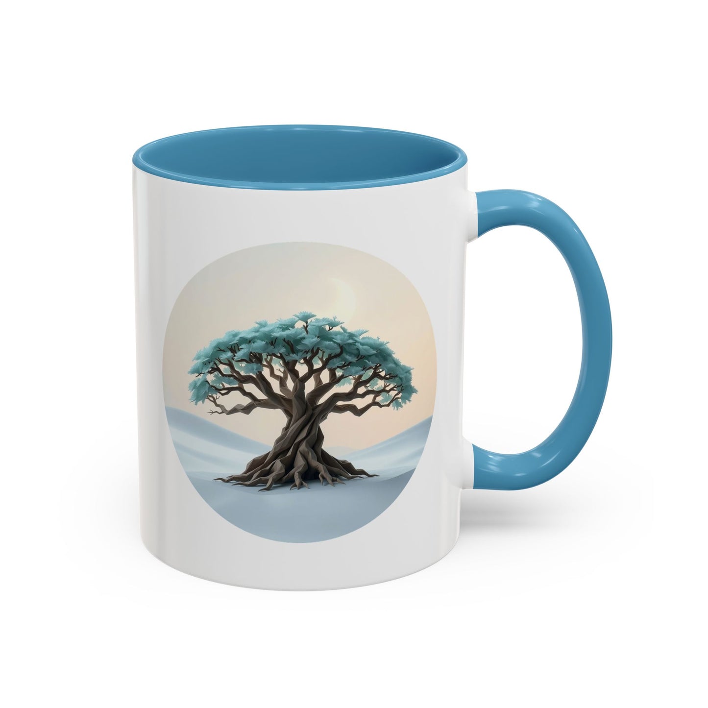 Snowy Drift Tree of Life Accent Coffee Mug - 11oz Perfect for Nature Lovers & Cozy Moments
