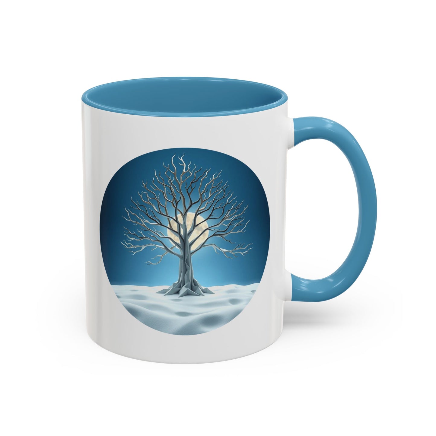 Winter Wonderland Tree of Life Accent Coffee Mug - 11oz Perfect for Nature Lovers & Cozy Moments