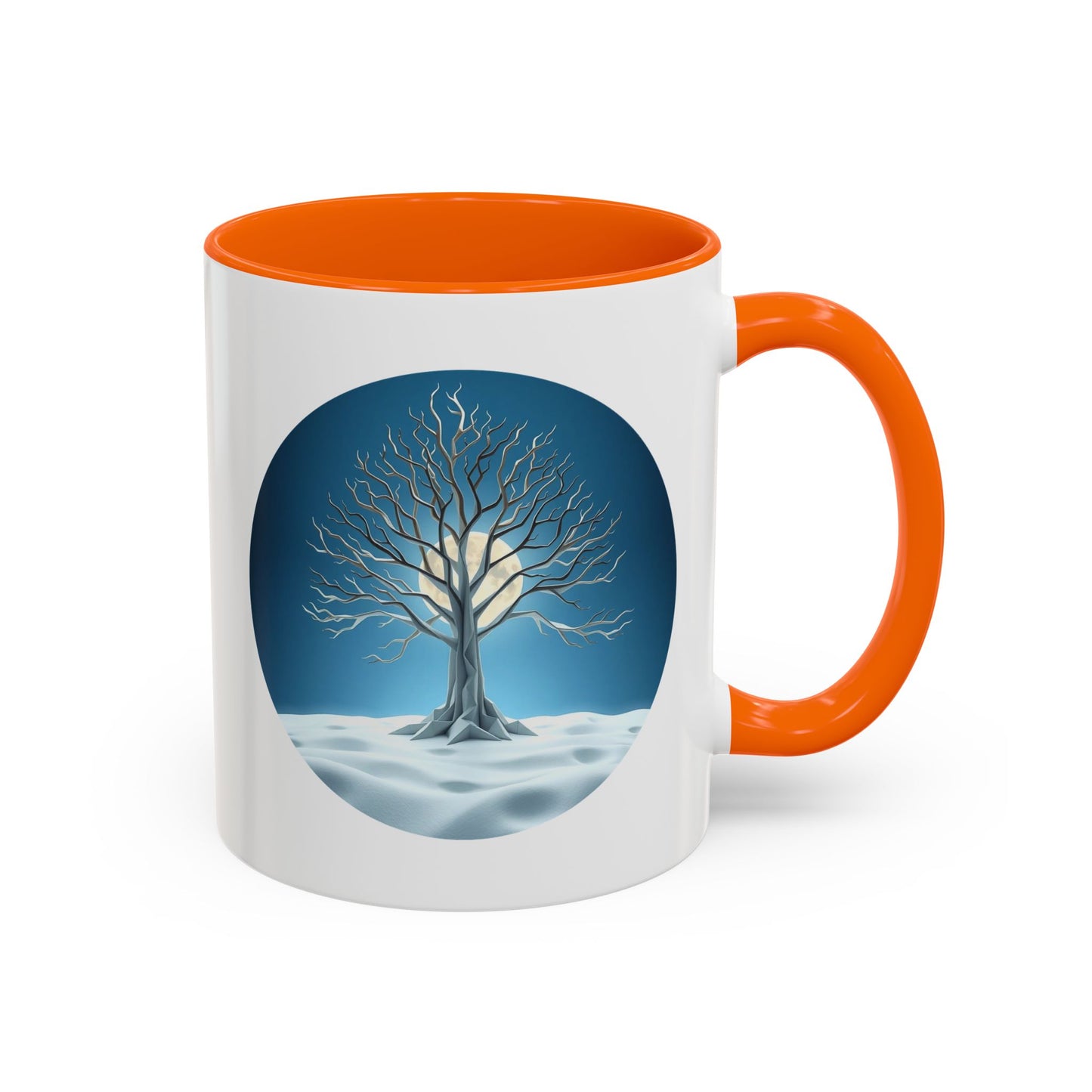 Winter Wonderland Tree of Life Accent Coffee Mug - 11oz Perfect for Nature Lovers & Cozy Moments