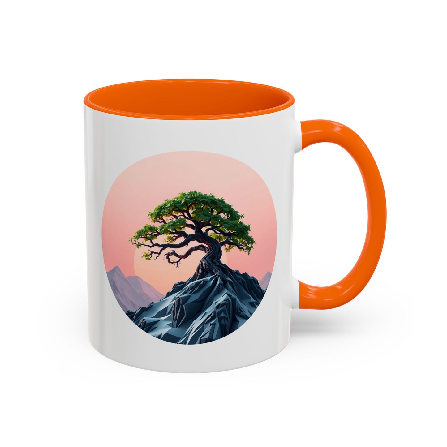 Mountain Top Tree of Life Accent Coffee Mug - 11oz Perfect for Nature Lovers & Cozy Moments
