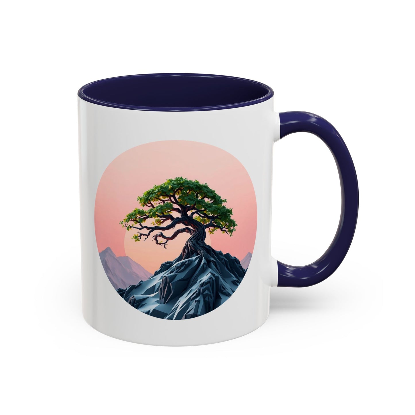 Mountain Top Tree of Life Accent Coffee Mug - 11oz Perfect for Nature Lovers & Cozy Moments