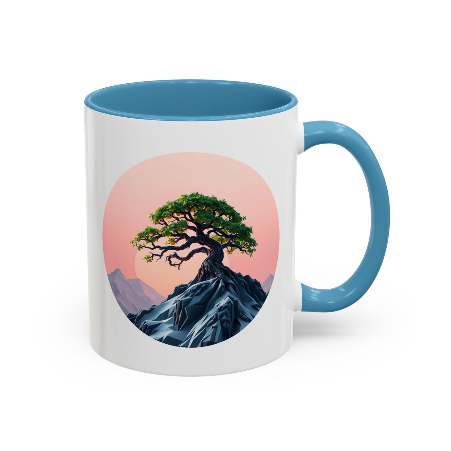 Mountain Top Tree of Life Accent Coffee Mug - 11oz Perfect for Nature Lovers & Cozy Moments