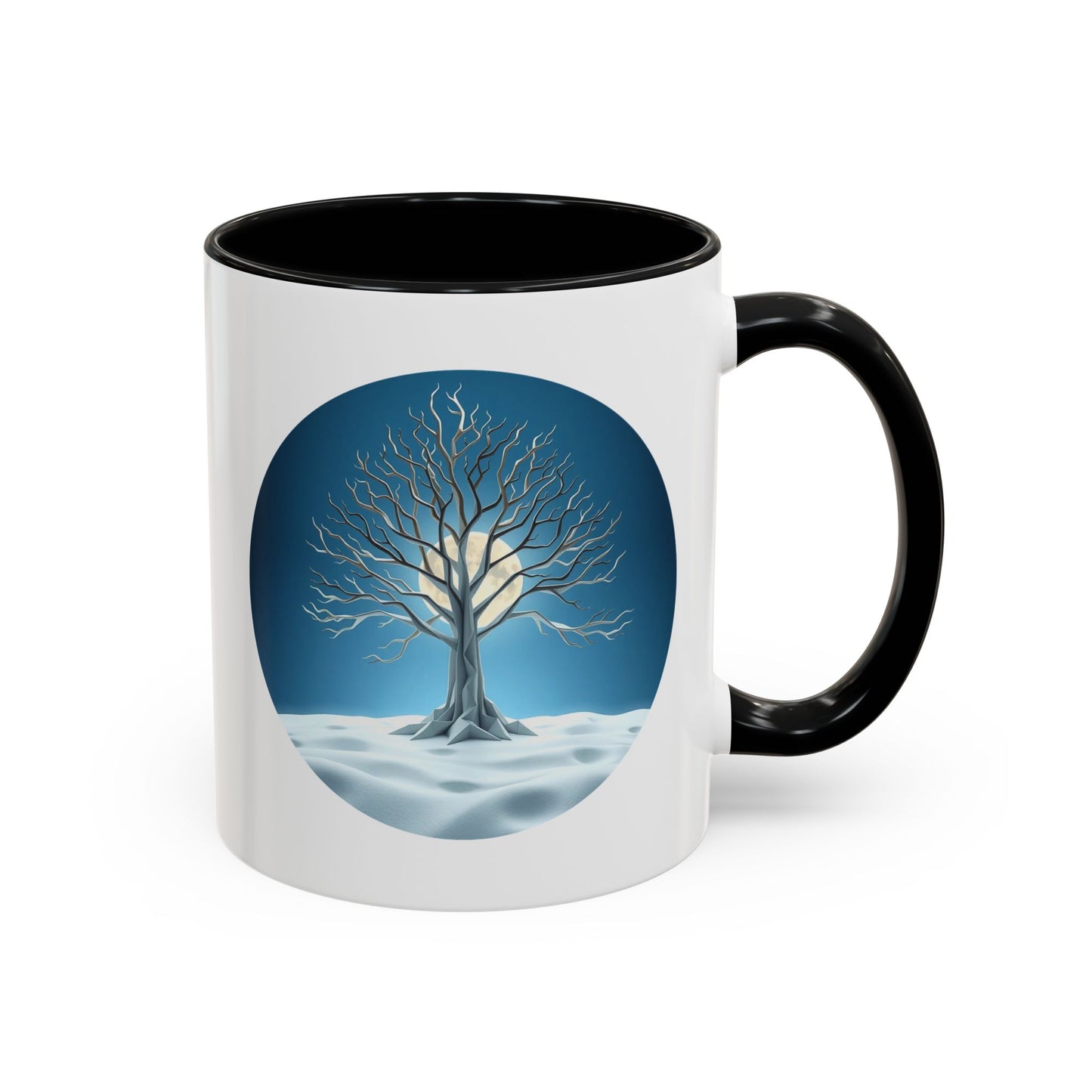 Winter Wonderland Tree of Life Accent Coffee Mug - 11oz Perfect for Nature Lovers & Cozy Moments