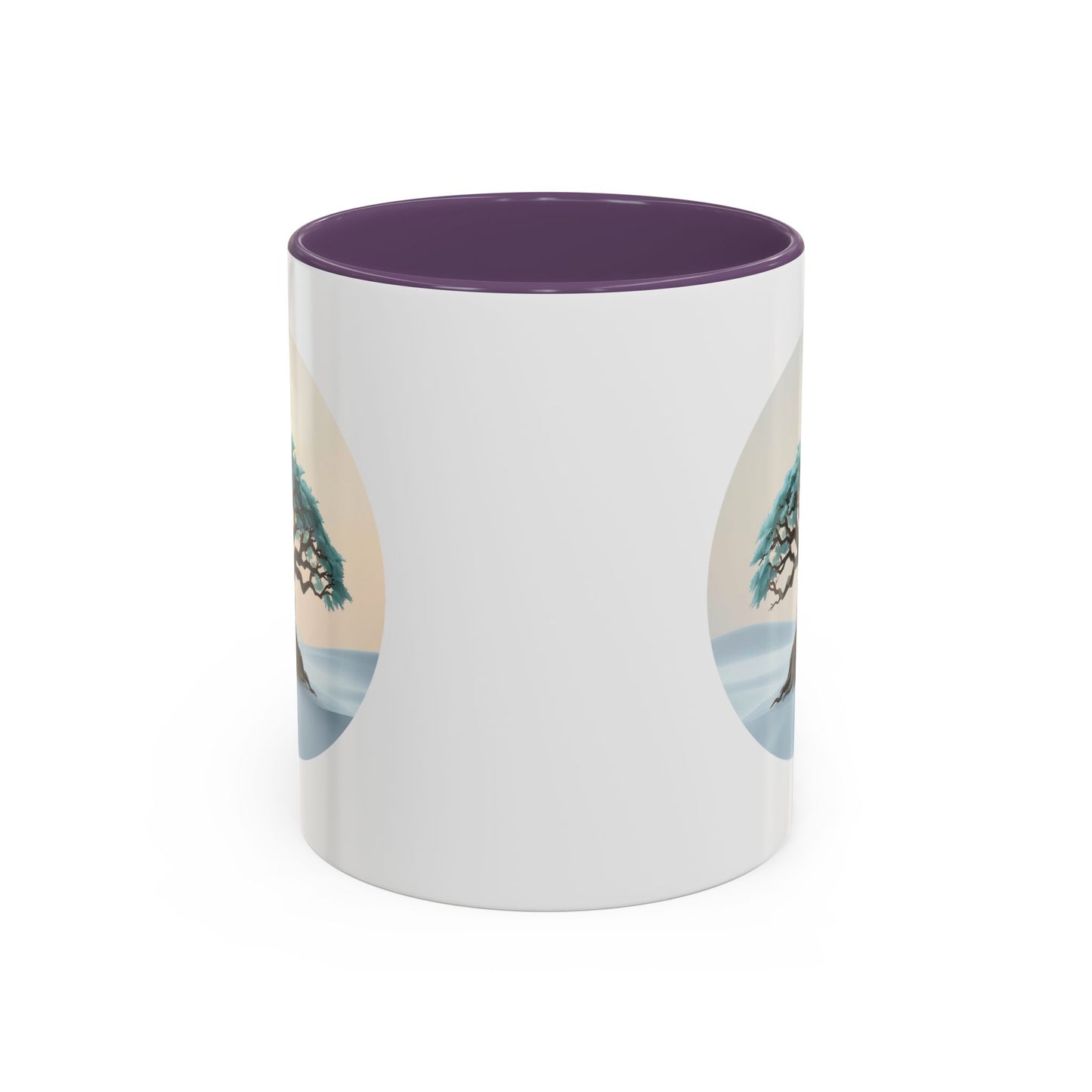 Snowy Drift Tree of Life Accent Coffee Mug - 11oz Perfect for Nature Lovers & Cozy Moments