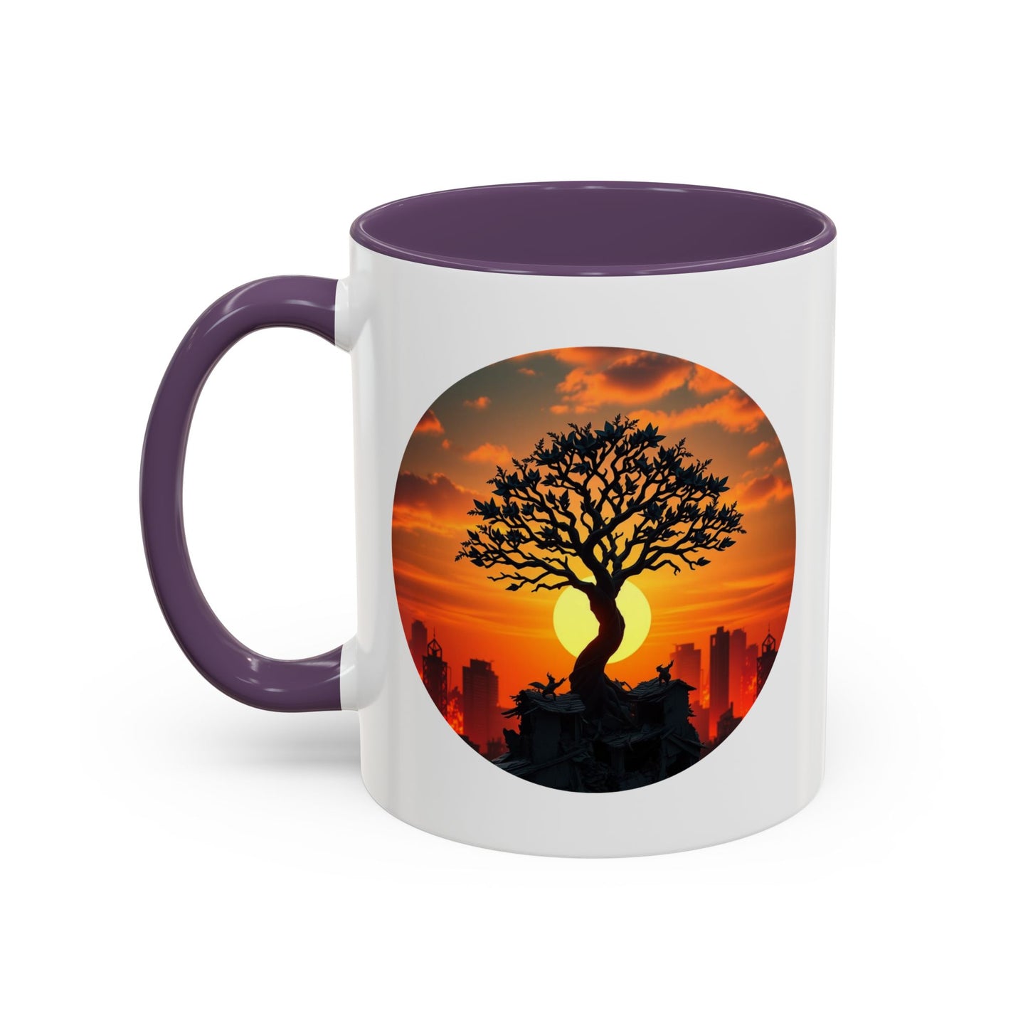Serene Sunset Tree of Life Accent Coffee Mug - 11oz Perfect for Nature Lovers & Cozy Moments