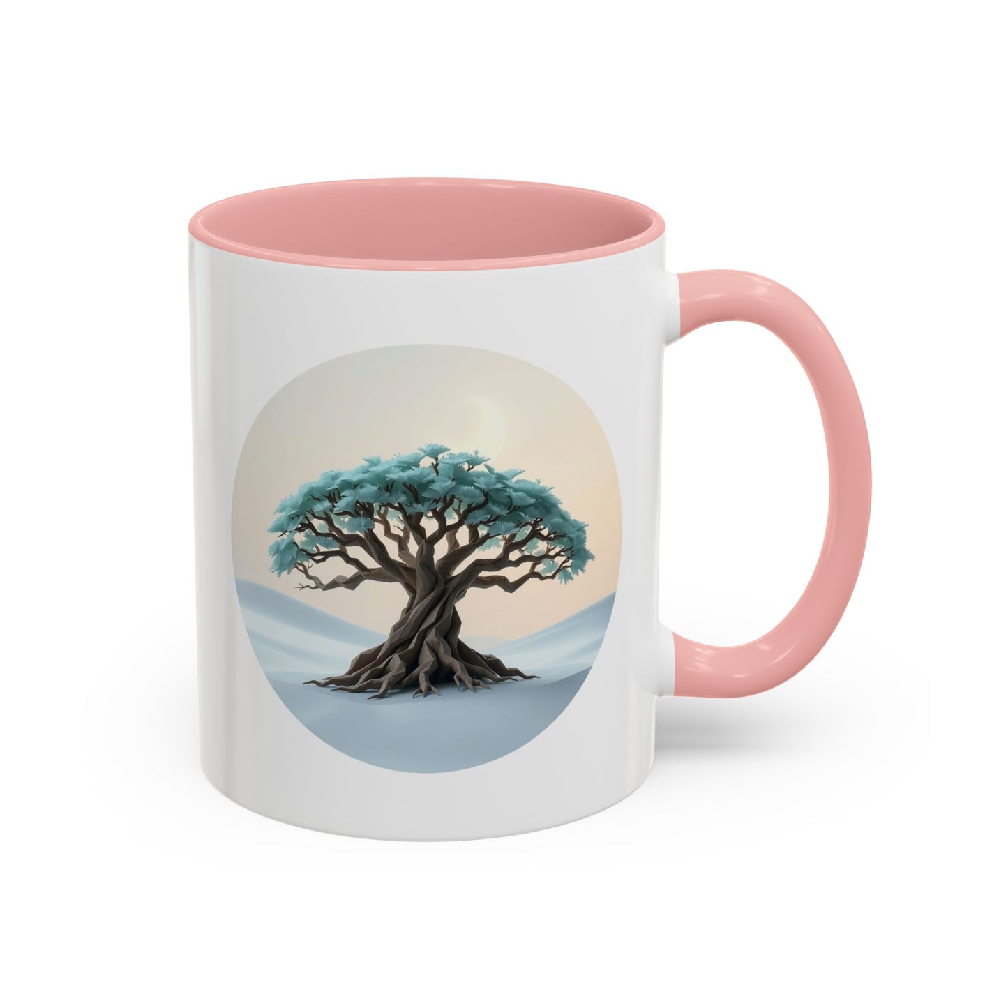 Snowy Drift Tree of Life Accent Coffee Mug - 11oz Perfect for Nature Lovers & Cozy Moments