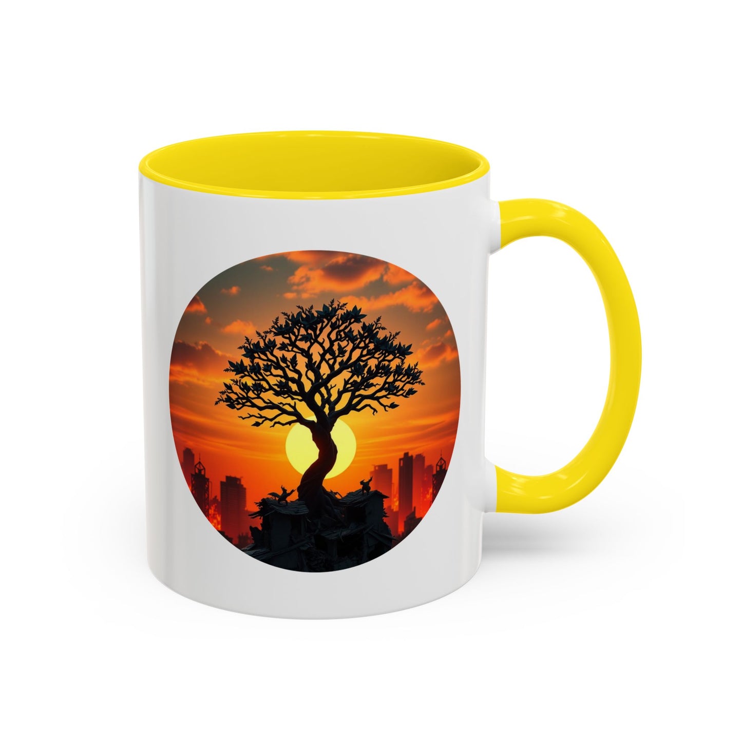 Serene Sunset Tree of Life Accent Coffee Mug - 11oz Perfect for Nature Lovers & Cozy Moments