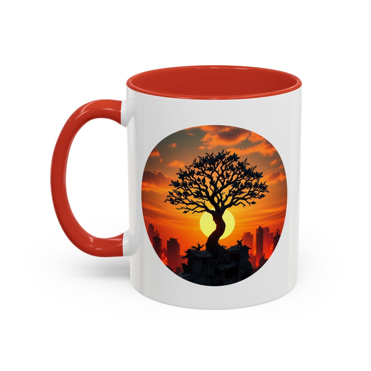 Serene Sunset Tree of Life Accent Coffee Mug - 11oz Perfect for Nature Lovers & Cozy Moments