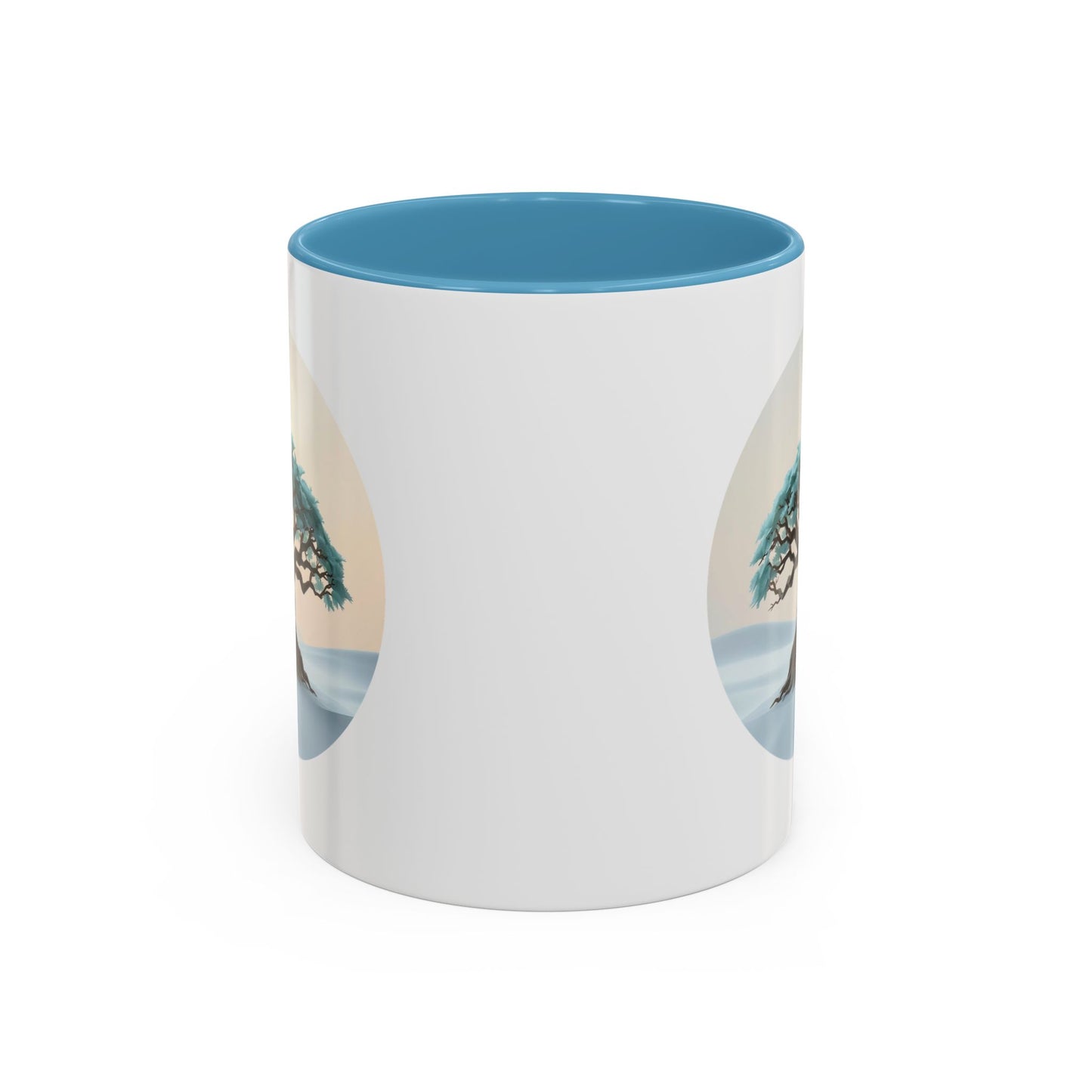 Snowy Drift Tree of Life Accent Coffee Mug - 11oz Perfect for Nature Lovers & Cozy Moments