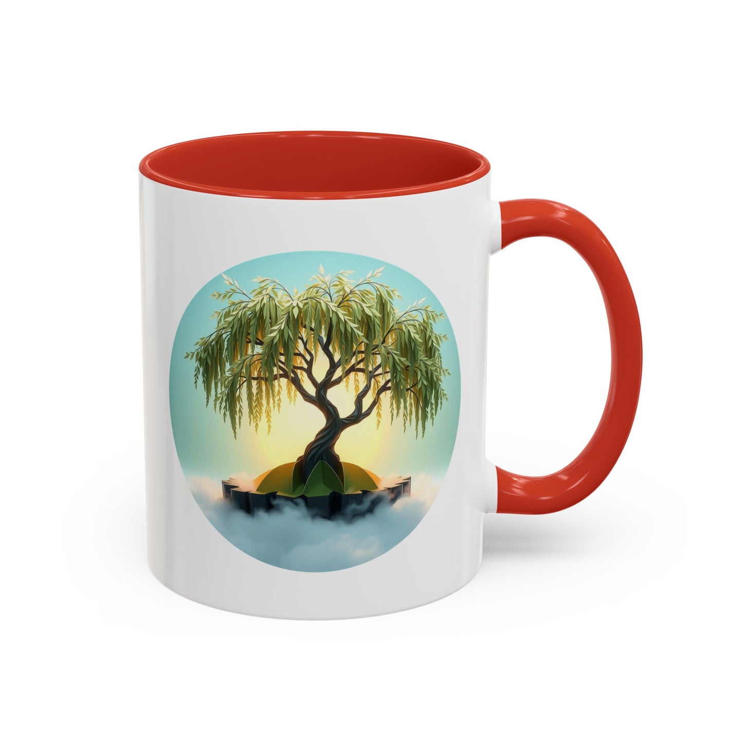 Serene Willow Tree of Life Accent Coffee Mug - 11oz Perfect for Nature Lovers & Cozy Moments