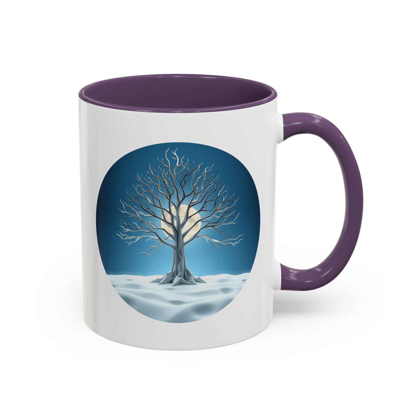 Winter Wonderland Tree of Life Accent Coffee Mug - 11oz Perfect for Nature Lovers & Cozy Moments