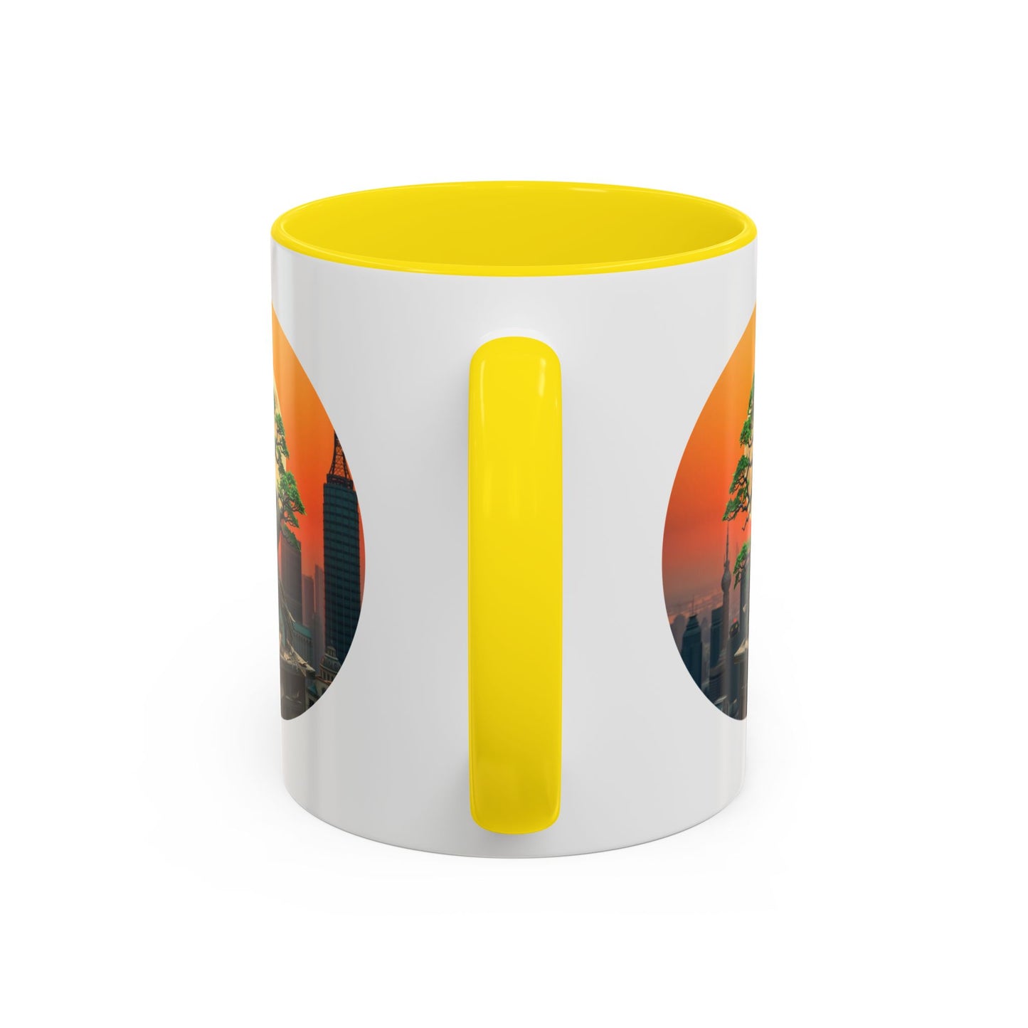 Bonsai Sunrise Tree of Life Accent Coffee Mug - 11oz Perfect for Nature Lovers & Cozy Moments
