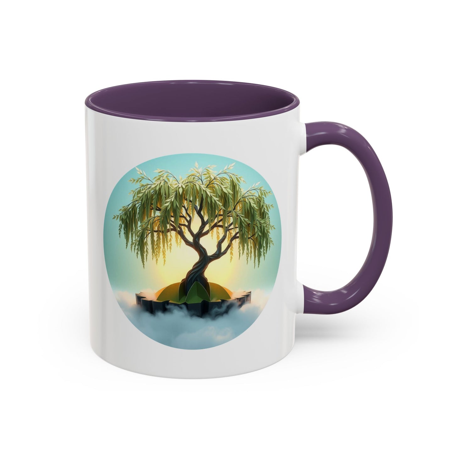 Serene Willow Tree of Life Accent Coffee Mug - 11oz Perfect for Nature Lovers & Cozy Moments