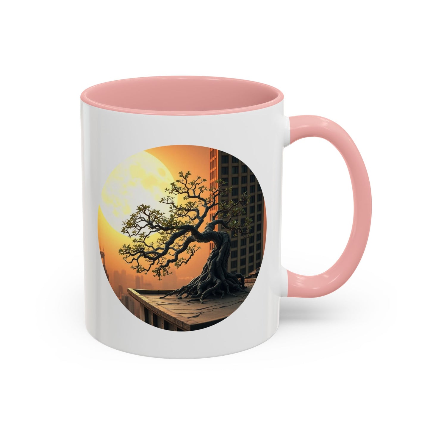 Rooftop Moon Tree of Life Accent Coffee Mug - 11oz Perfect for Nature Lovers & Cozy Moments