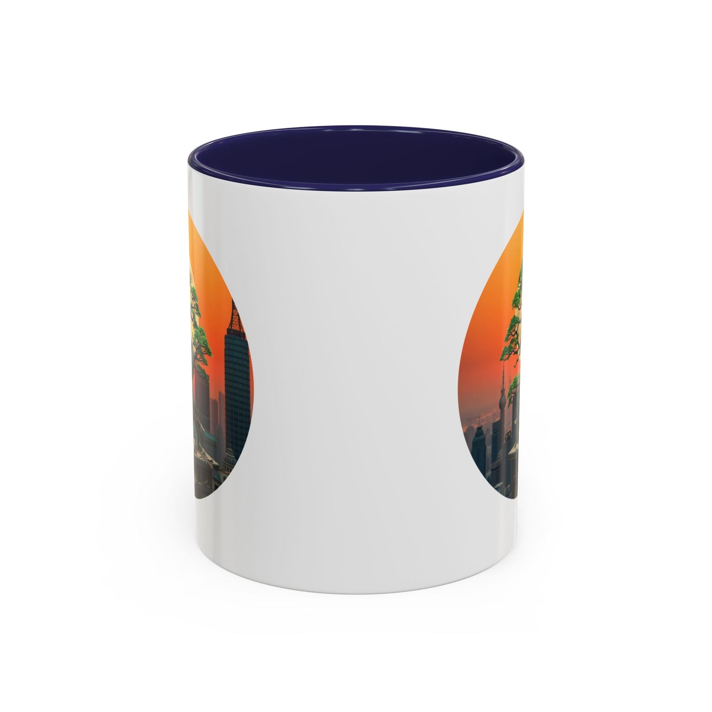 Bonsai Sunrise Tree of Life Accent Coffee Mug - 11oz Perfect for Nature Lovers & Cozy Moments