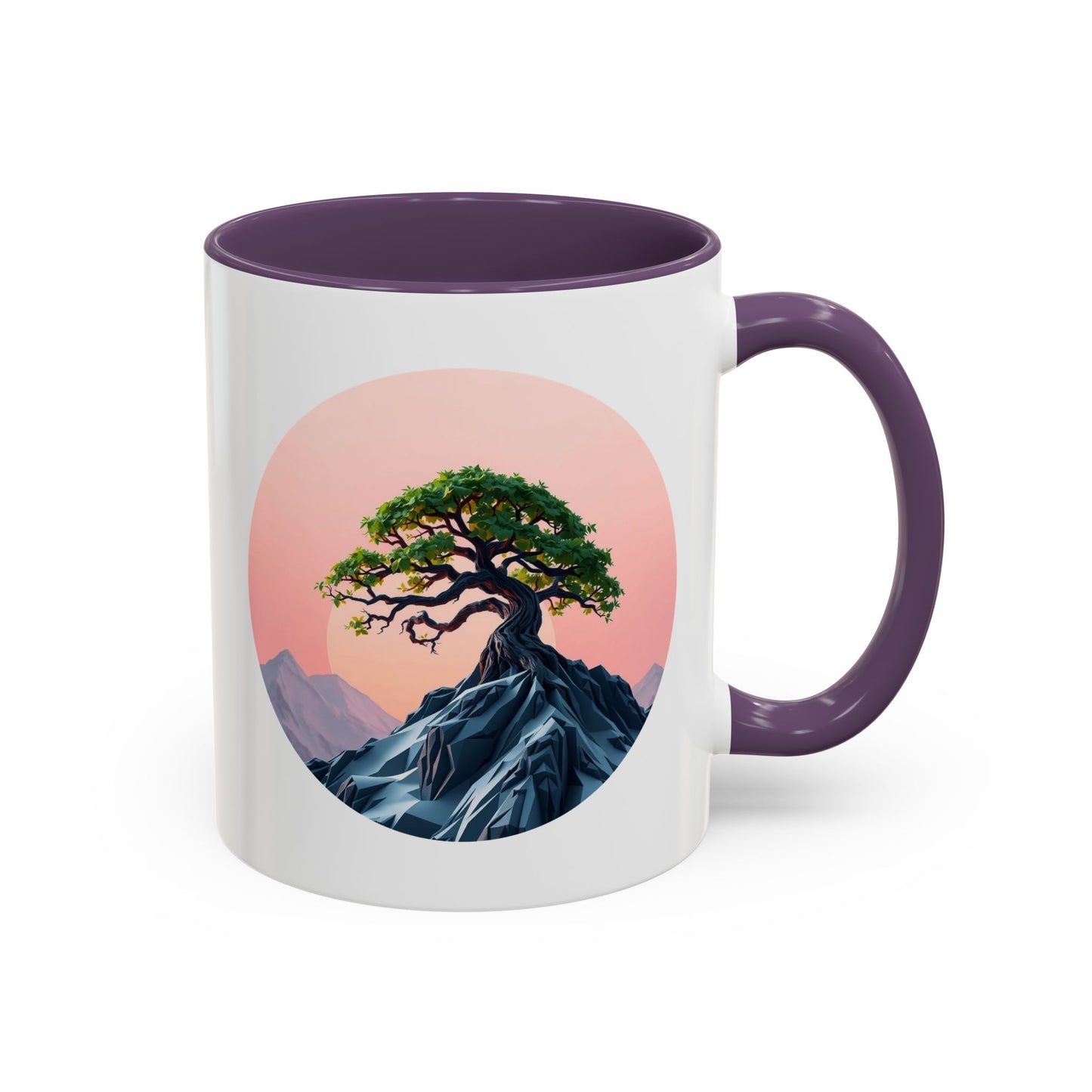 Mountain Top Tree of Life Accent Coffee Mug - 11oz Perfect for Nature Lovers & Cozy Moments