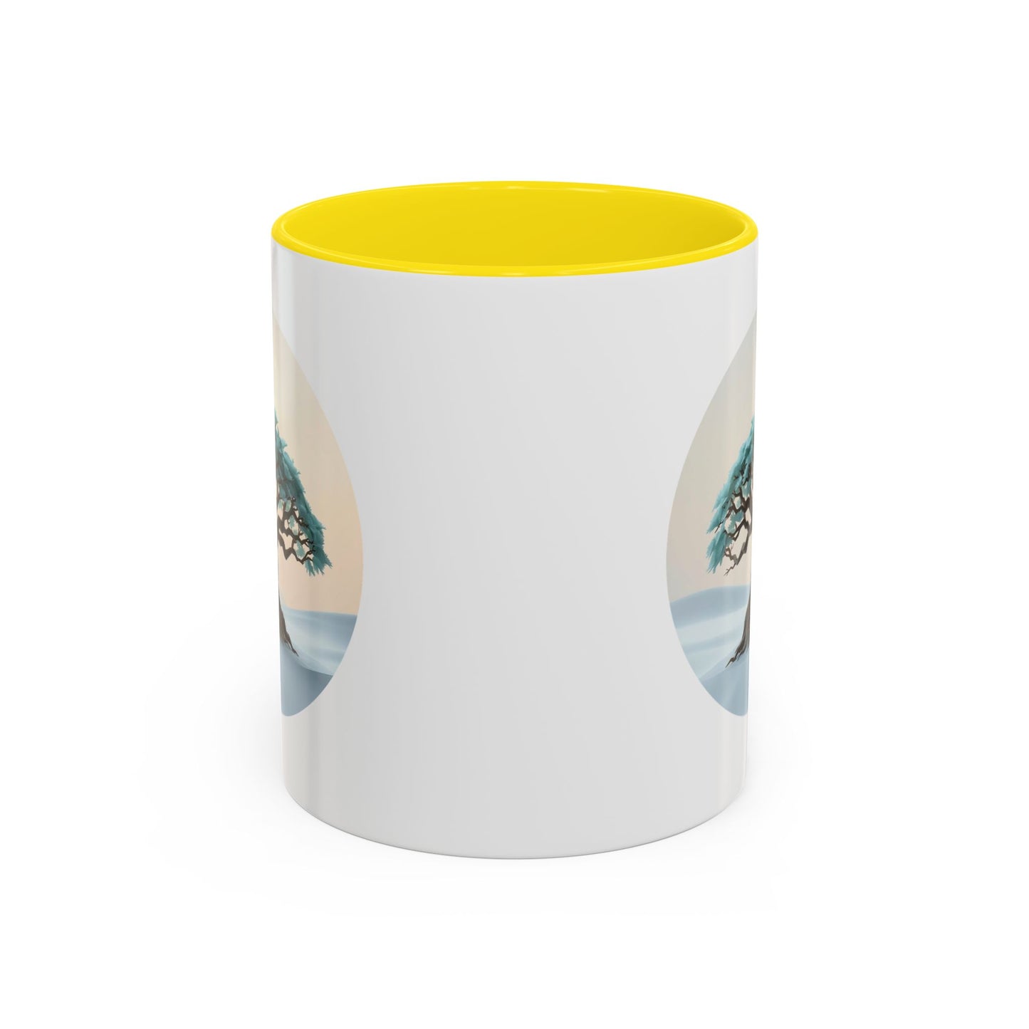 Snowy Drift Tree of Life Accent Coffee Mug - 11oz Perfect for Nature Lovers & Cozy Moments