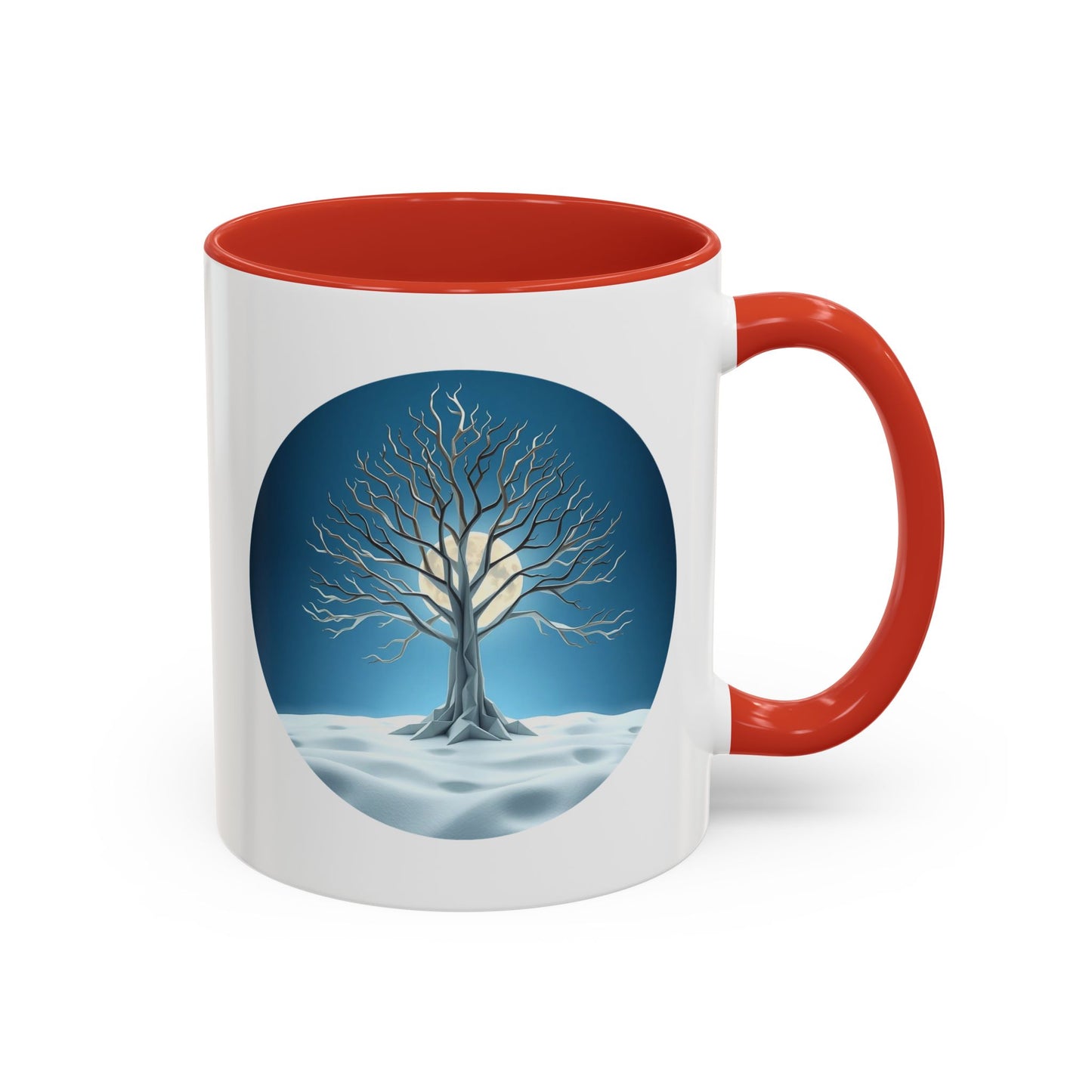 Winter Wonderland Tree of Life Accent Coffee Mug - 11oz Perfect for Nature Lovers & Cozy Moments