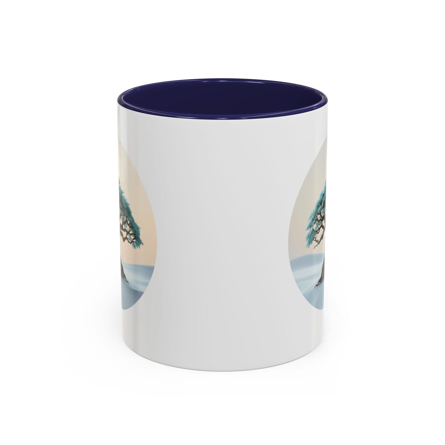 Snowy Drift Tree of Life Accent Coffee Mug - 11oz Perfect for Nature Lovers & Cozy Moments