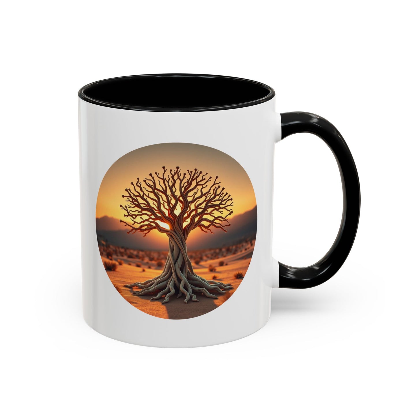 Desert Sunset Tree of Life Accent Coffee Mug - 11oz Perfect for Nature Lovers & Cozy Moments