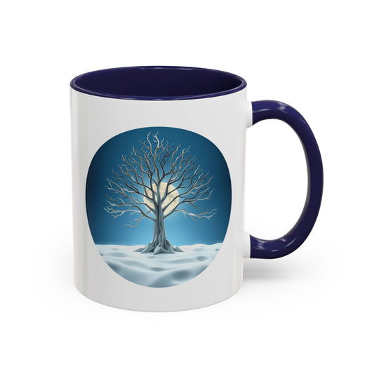 Winter Wonderland Tree of Life Accent Coffee Mug - 11oz Perfect for Nature Lovers & Cozy Moments