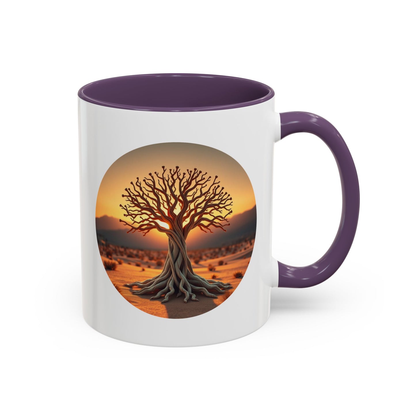 Desert Sunset Tree of Life Accent Coffee Mug - 11oz Perfect for Nature Lovers & Cozy Moments