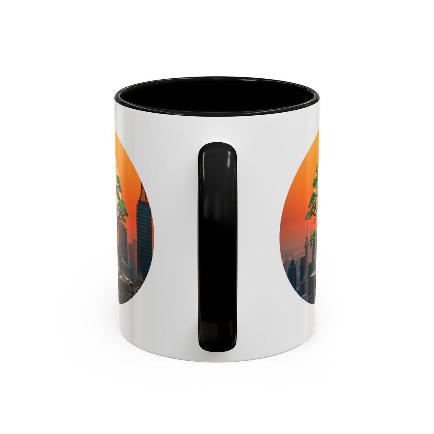 Bonsai Sunrise Tree of Life Accent Coffee Mug - 11oz Perfect for Nature Lovers & Cozy Moments